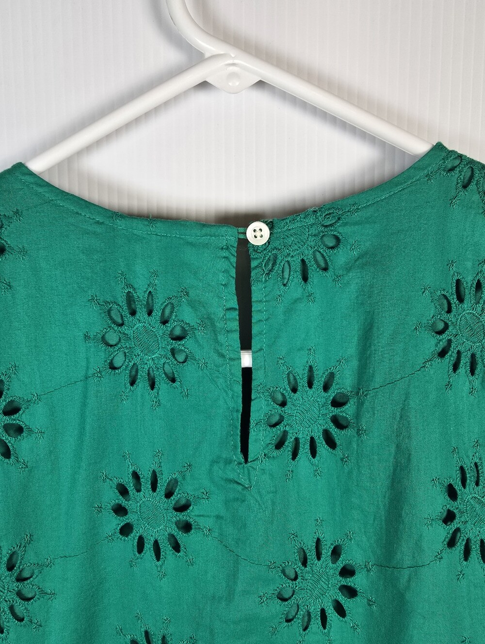 J. Crew Women's Sleeveless Lined Eyelet Shell Tank Top Emerald Green Size XS - Picture 10 of 11